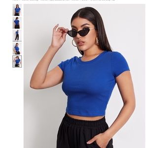 Basic Blue Crop T-shirt